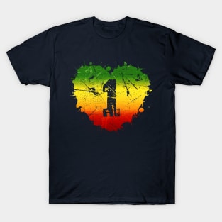 Jamaica One Love Reggae Caribbean Music Pride Flag T-Shirt